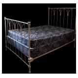 BR2 - Vintage Metal Bed Frame with Headboard and Footboard, 54 Inch Length