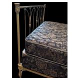 BR2 - Vintage Metal Bed Frame with Headboard and Footboard, 54 Inch Length