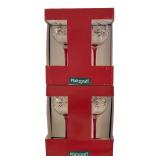 LR - Set of 8 Pfaltzgraff Winterberry Wine Goblets Etched and Handpainted