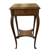 LR - Vintage Wooden Side Table with Drawer and Shelf