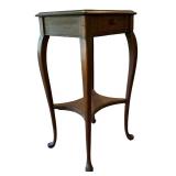 LR - Vintage Wooden Side Table with Drawer and Shelf