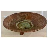 LR - Studio Art Pottery Bowl with Crushed Glass Inlay, 8 Inch