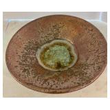LR - Studio Art Pottery Bowl with Crushed Glass Inlay, 8 Inch
