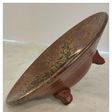 LR - Studio Art Pottery Bowl with Crushed Glass Inlay, 8 Inch