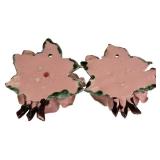 LR - Pair of Porcelain Rose Wall Hangings, 7 1/4 Inches High