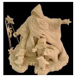 Large Snowbabies Arctic Santa Figurine with Animals, 9.5 Inches
