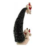 Set of 3 Christmas Figurines including Santa, Snowman, and Tree Display