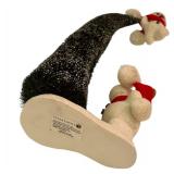 Set of 3 Christmas Figurines including Santa, Snowman, and Tree Display