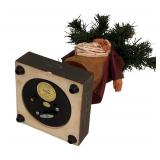 Set of 3 Christmas Figurines including Santa, Snowman, and Tree Display