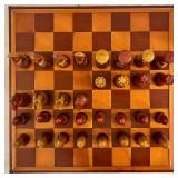LR - Vintage Wooden Chess Set with Hand-Painted Pieces