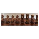 LR - Vintage Wooden Chess Set with Hand-Painted Pieces