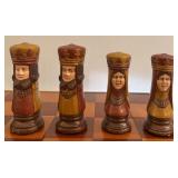 LR - Vintage Wooden Chess Set with Hand-Painted Pieces