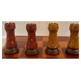 LR - Vintage Wooden Chess Set with Hand-Painted Pieces