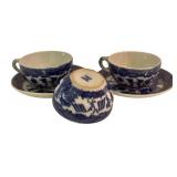 Petite Blue and White Willow Pattern Tea Set