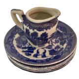 Petite Blue and White Willow Pattern Tea Set
