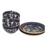 Petite Blue and White Willow Pattern Tea Set