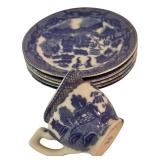 Petite Blue and White Willow Pattern Tea Set