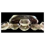 Vintage Clear Glass Extra Large Punch Bowl with 12 Mugs