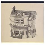 Set of 4 Department 56 Dickens Village Series Handpainted Porcelain Buildings