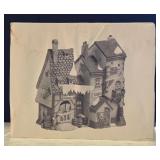 Set of 4 Department 56 Dickens Village Series Handpainted Porcelain Buildings