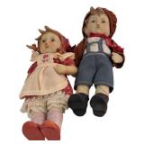 DR - Set of 2 Vintage Hansel and Gretel 10 Inch Porcelain Dolls