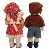 DR - Set of 2 Vintage Hansel and Gretel 10 Inch Porcelain Dolls