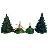 MBR - Set of 2 Porcelain Vintage Christmas Trees with Multicolor Bulbs