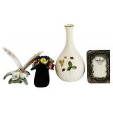 K - Set of 4 Porcelain Decor Items Including Wedgwood, Woodward, and Lladro