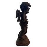 BR3 - 20-Inch Bronze Color Angel with Bird Figurine