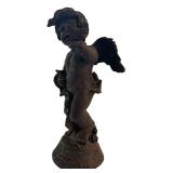 BR3 - 20-Inch Bronze Color Angel with Bird Figurine