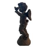 BR3 - 20-Inch Bronze Color Angel with Bird Figurine