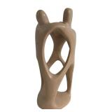 K - 9 Inch Abstract Soapstone Sculpture of Embracing Figures