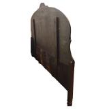 G - Vintage Wooden Headboard and Footboard Set with Ornate Carved Details