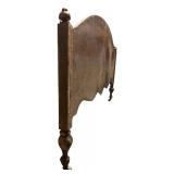 G - Vintage Wooden Headboard and Footboard Set with Ornate Carved Details