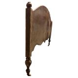 G - Vintage Wooden Headboard and Footboard Set with Ornate Carved Details