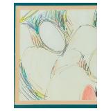 K - Framed Abstract Drawing Signed and Dated 1996