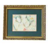 K - Framed Abstract Drawing Signed and Dated 1996