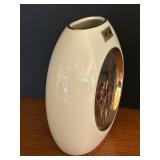 K - Vintage Chokin Art Vase with 24KT Gold Edge and Floral Bird Design, 5 Inch