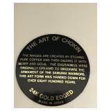 K - Vintage Chokin Art Vase with 24KT Gold Edge and Floral Bird Design, 5 Inch