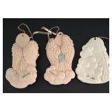 K - Set of 3 Angel Christmas Ornaments, Approx. 5 Inch