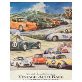 K - Framed Vintage Auto Race Poster Steamboat Porsche