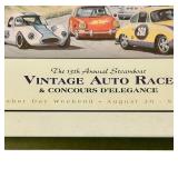 K - Framed Vintage Auto Race Poster Steamboat Porsche