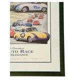 K - Framed Vintage Auto Race Poster Steamboat Porsche