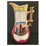 K - Antique Porcelain China Lot with Hand Painted Nippon and Chester Iowa Pitcher