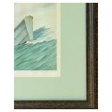 K - Framed Robert Chace Signed Nautical Watercolor Print