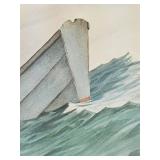 K - Framed Robert Chace Signed Nautical Watercolor Print
