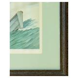 K - Framed Robert Chace Signed Nautical Watercolor Print