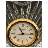 K - Waterford Crystal Heart Clock and Crystal Oyster Box with Pearl Accent