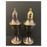 K - Set of 4 Sterling Silver Salt and Pepper Shakers, Empire and Reed & Barton