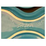 K - Fiesta Blue Ceramic Creamer, Sugar, Tray and Butter Dish Set